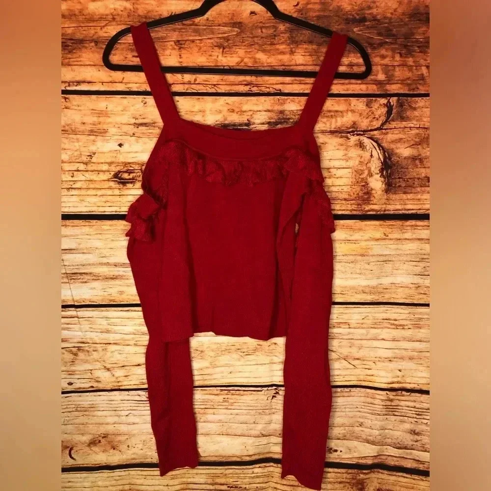 Cold Shoulder Ruffle Top